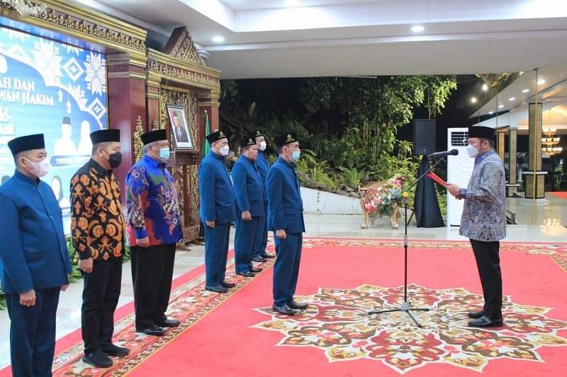 Gubernur Sumsel H Herman Deru melantik Dewan Hakim MTQ ke 29 tingkat provinsi di Griya Agung, Palembang