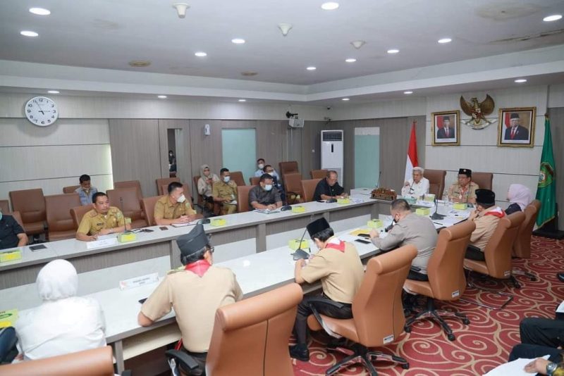 Wagub Sumsel H Mawardi Yahya memimpin Rapat persiapan pelaksanaan  Perkemahan Bakti Satuan Karya Pramuka Bhayangkara (Pertikara) ke-IV Tingkat Nasional Tahun 2022, (2/6) 