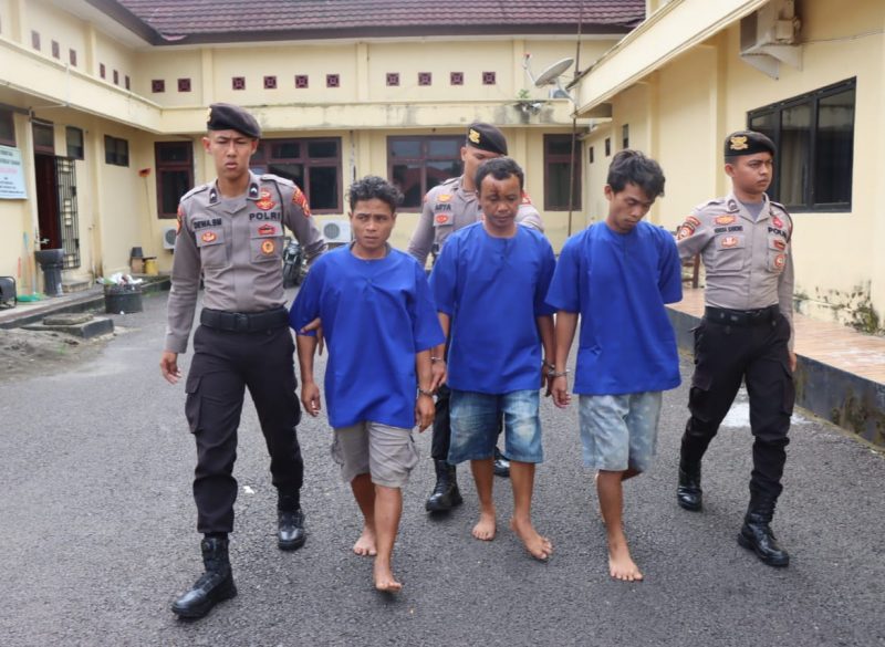 Tiga pelaku diamankan dan dibawah ke Polres Musi Rawas