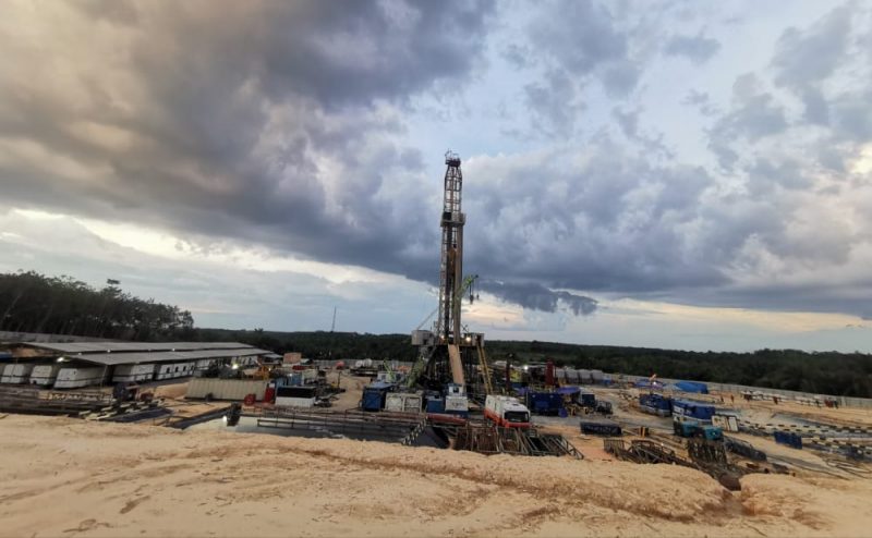 Sumur Eksplorasi Sungai Rotan (SRT)-1XST yang berada di Desa Mendis Jaya, Kecamatan Bayung Lencir, Kabupaten Musi Banyuasin, Sumatera Selatan