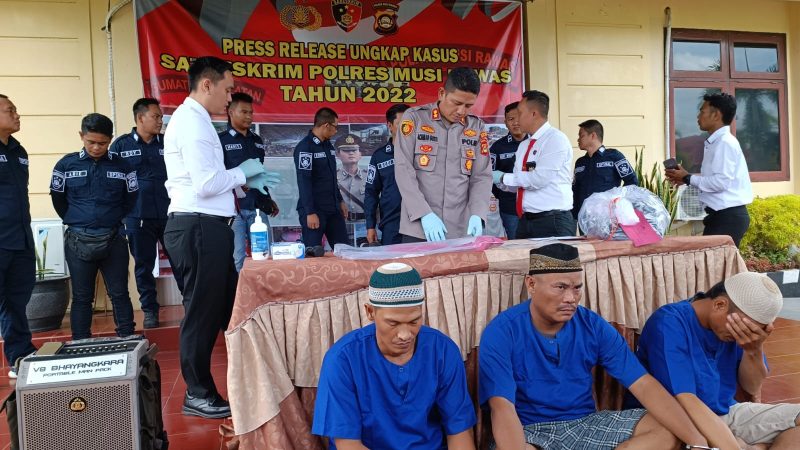 Press Rilis ungkap kasus pembunuhan yang terjadi di wilayah hukum Polres Musi Rawas
