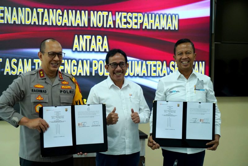 Penandatanganan nota kesepahaman antara PTBA dan Polda Sumsel tentang pengamanan Objek Vital Nasional