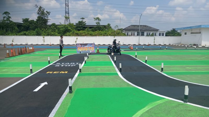 Model terbaru lintasan ujian praktek SIM C di Satpas 1137 Polres Musi Rawas