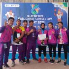 Tim Angkat Besi Kabupaten Musi Rawas sumbang medali di Pekan olahraga Provinsi (Porprov) XIV Lahat, (19/9) 