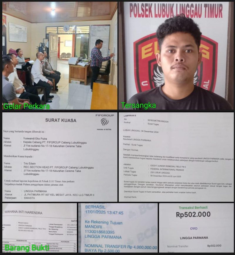 Terduga pelaku penggelapan uang perusahaan beserta barang bukti