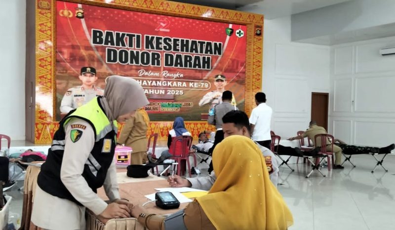 Bakti Kesehatan Donor Darah oleh Polres Musi Rawas sambut Hari Bhayangkara 79