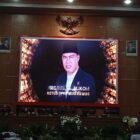 Ketua DPRD Musi Rawas Firdaus Cik Ola saat Rapat Paripurna dalam Rangka Hari Jadi Kabupaten Musi Rawas ke 83 