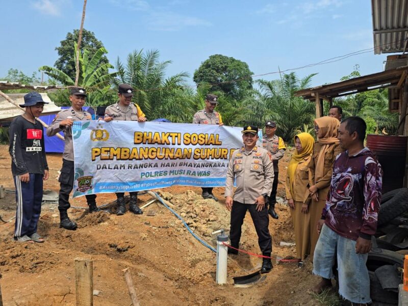 Polres Musi Rawas rampungkan bantuan Sumur Bor untuk warga Dusun 4 Desa Tambangan Kecamatan BTS Ulu Cecar
