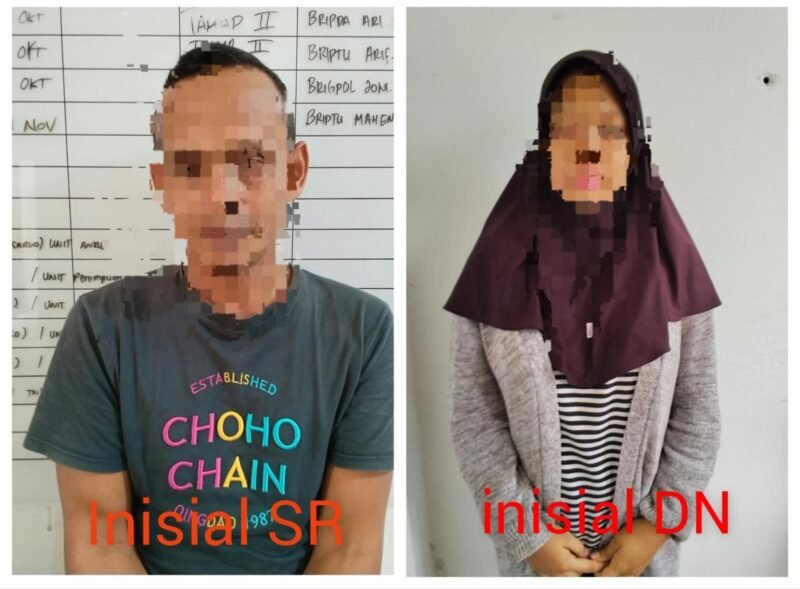 Dua orang terduga tersangka berinisial SS (45) dan DM (22) yang diamankan polisi 